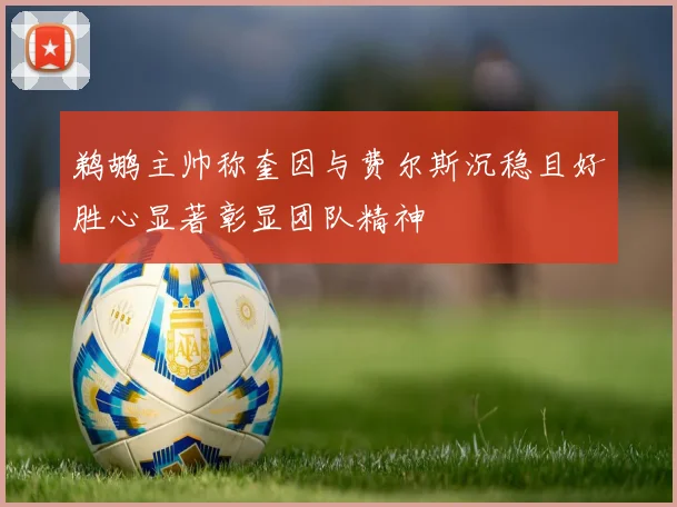 鹈鹕主帅称奎因与费尔斯沉稳且好胜心显著彰显团队精神